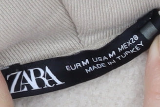Zara Women's Beige Pullover Hoodie Size 12 Casual
