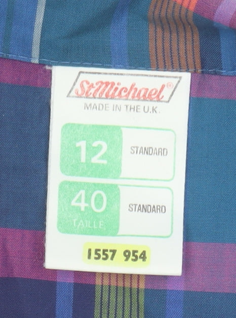 St Michael Women’s Multicoloured Plaid Shirt Dress, Size 12