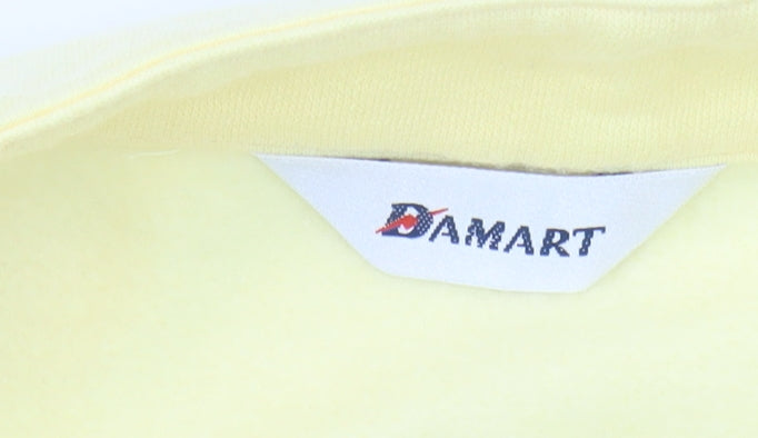 Damart Women's Yellow Cardigan Size 16 Collared Button Casual