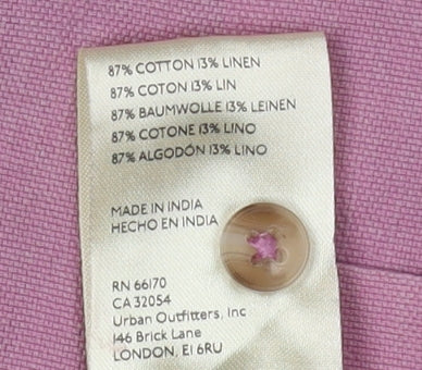 Pilcro Women's Pink Long Sleeve Button-Up Shirt