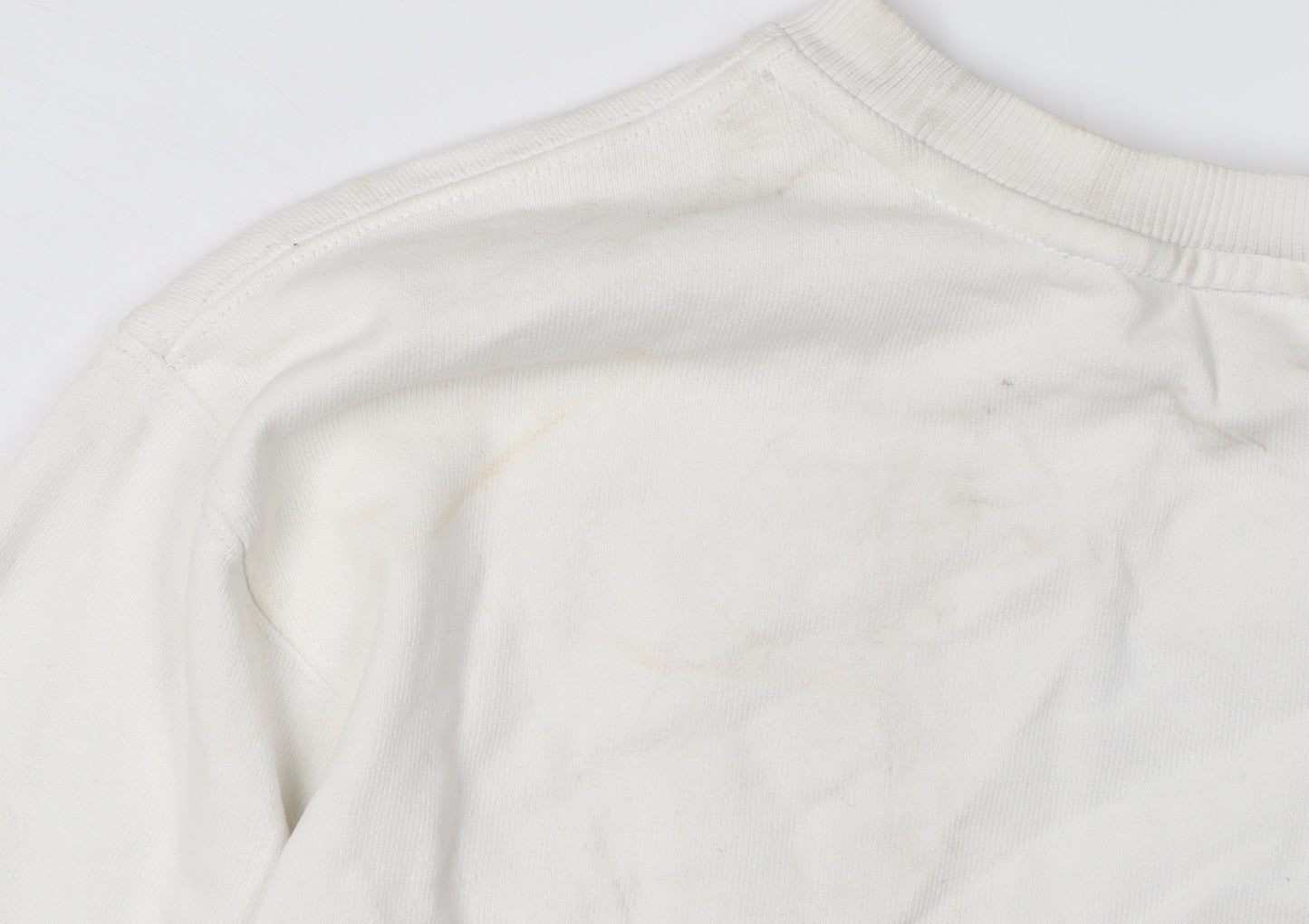 Nike Women's Ivory Sweatshirt Small, Logo Details