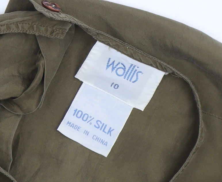 Wallis Women's Green Silk Dress Size 10