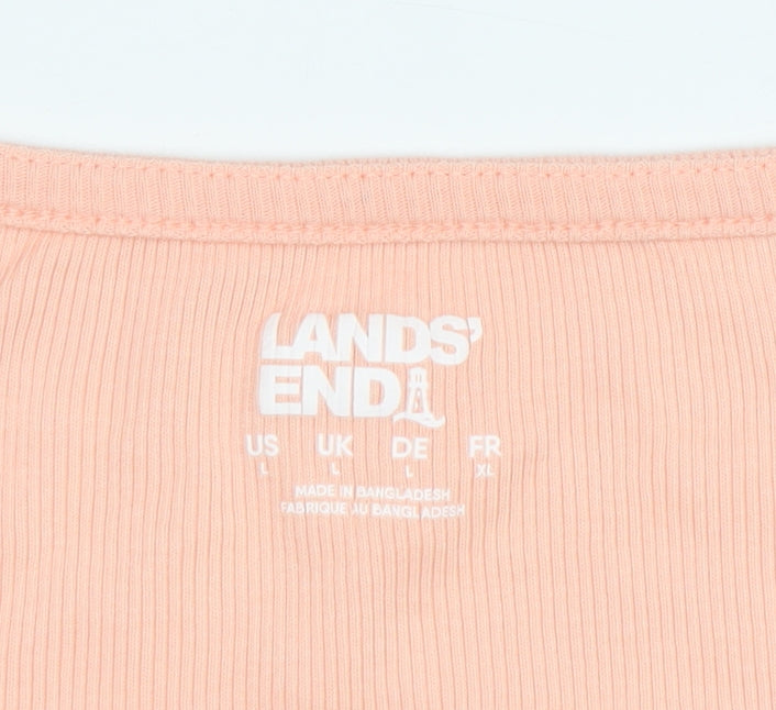 Lands' End Women's Pink 3/4 Sleeve Top - Size L