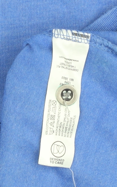 Red Herring Men's Blue Henley T-Shirt Size L Classic Fit