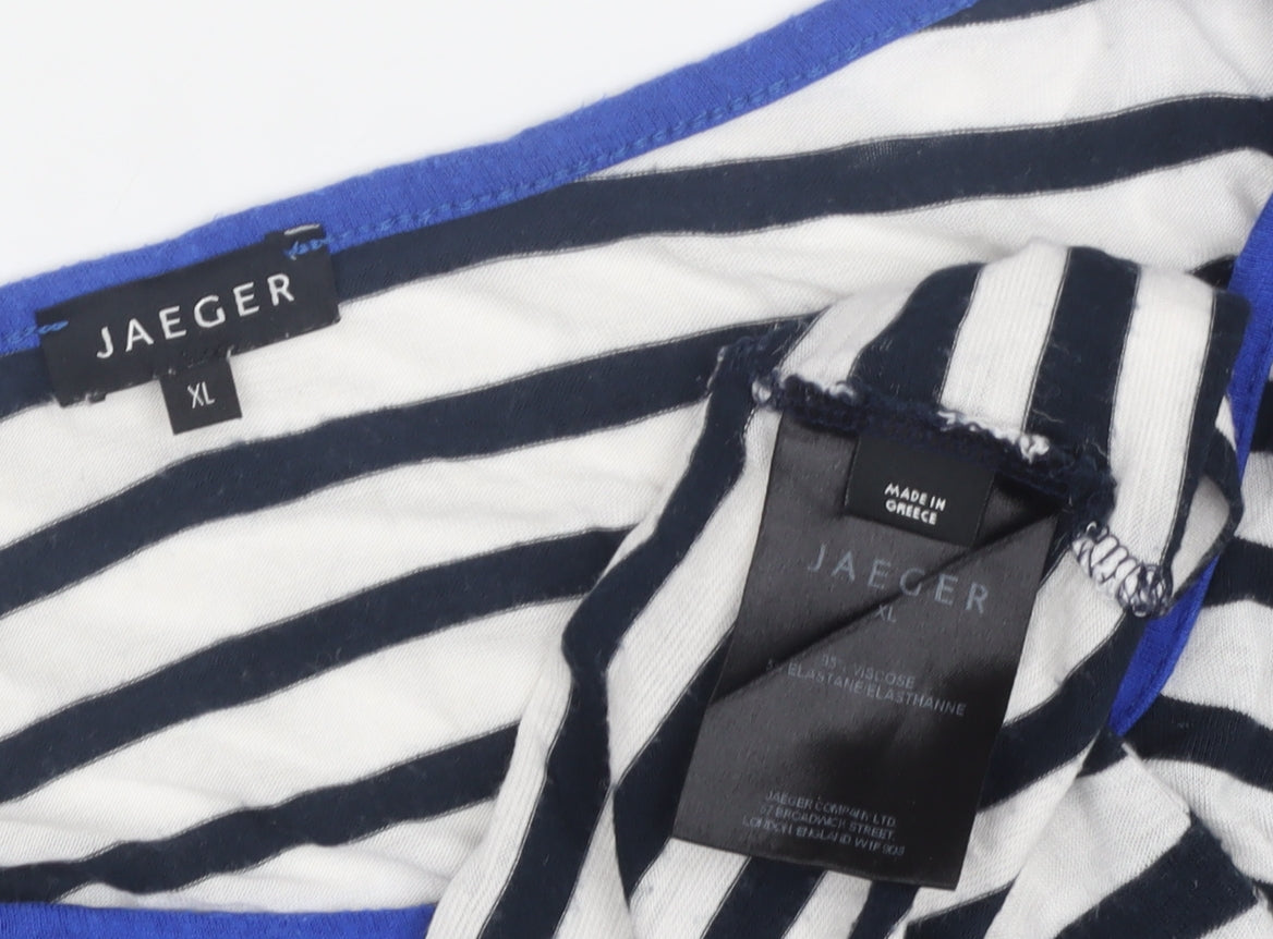 Jaeger Women's Multicoloured Striped T-Shirt XL