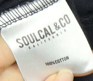 Soulcal & Co Men's Black Anchor Print Polo Shirt M