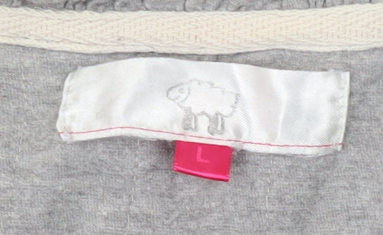 Women's Grey V-Neck T-Shirt with Ruffle Accent