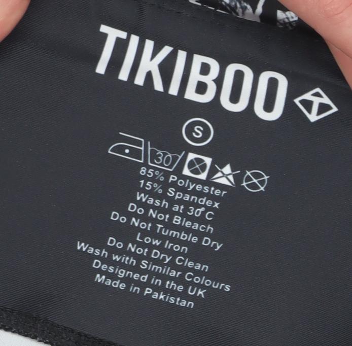 Tikiboo Women's Black Abstract Leggings Size S