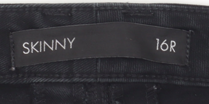 Next Women's Black Skinny Jeans Size 16 Cotton Elastane