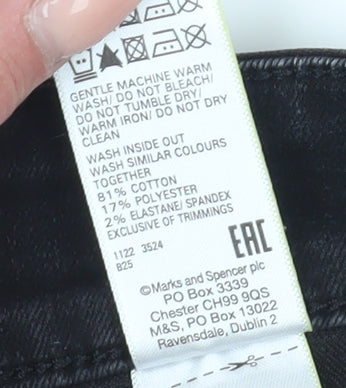 Marks and Spencer Black Straight Jeans, Women Size 18