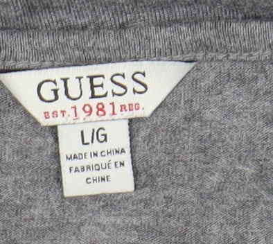 Guess Women's Grey Long Sleeve T-Shirt, Size L