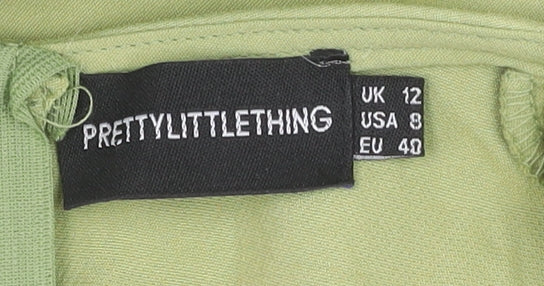 PrettyLittleThing One Sleeved Women's Green Dress Size 12