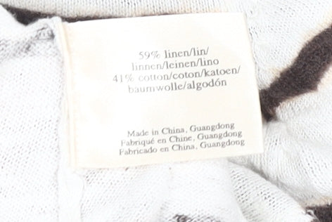 Laura Ashley Women's Brown Striped Cardigan Size 14