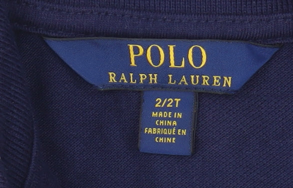 Ralph Lauren Girls Blue Polo T-Shirt, 2 Years, Classic Style