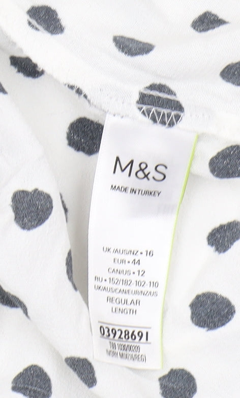 Marks and Spencer Women's White Polka Dot Midi Dress