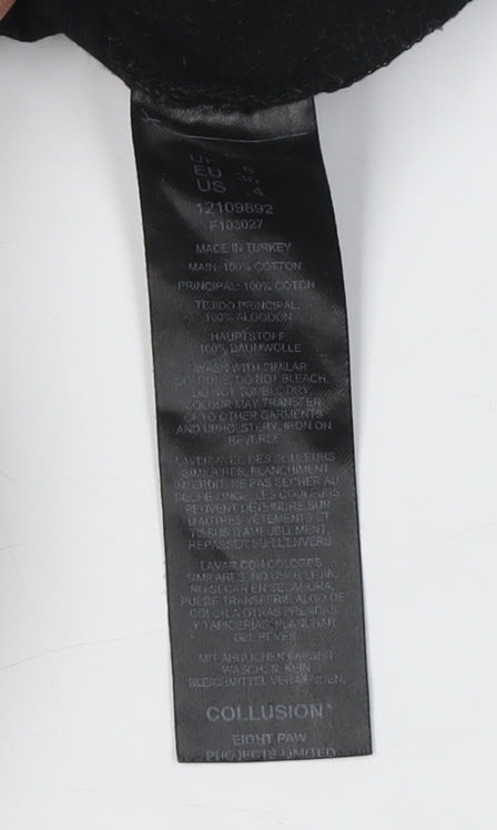 Collusion Unisex Black T-Shirt XL Graphic Short Sleeve