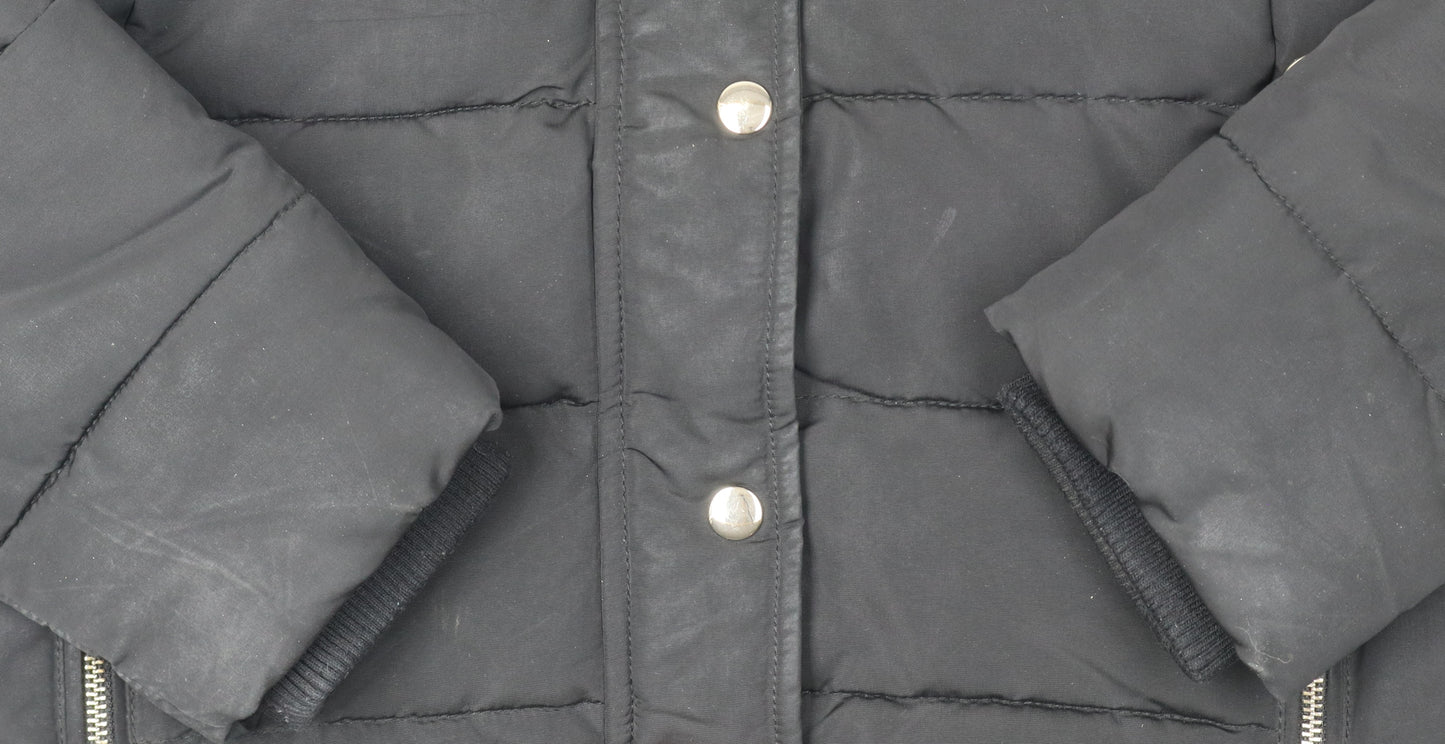 Topshop Women's Black Puffer Jacket Size 12