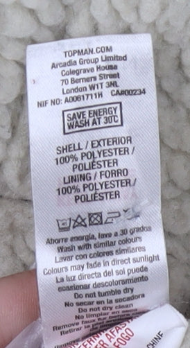 Topman Men's Black Parka Jacket L Hooded Polyester