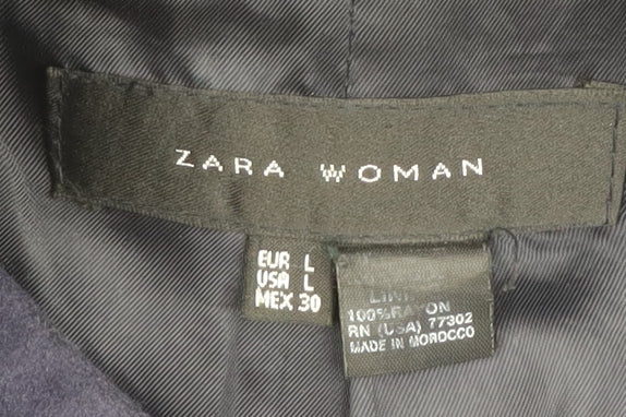 Zara Women's Blue Wool Pea Coat L