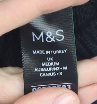 Marks and Spencer Women's Black Beaded Cable-Knit Jumper M