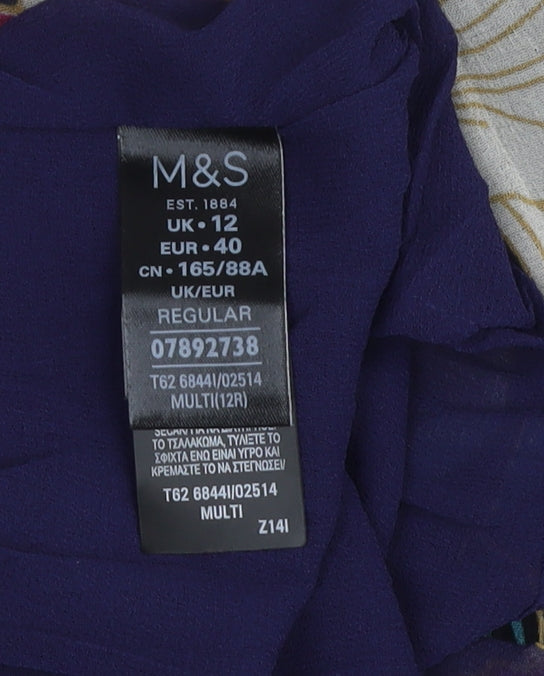 Marks and Spencer Women's Multicoloured Floral Slip Dress Size 12