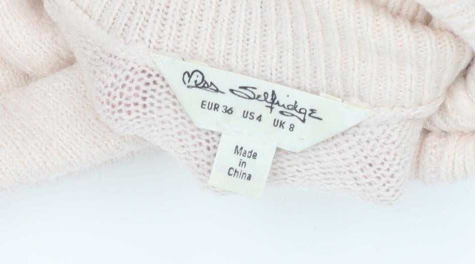 Miss Selfridge Women's Beige Roll Neck Jumper, Size 8
