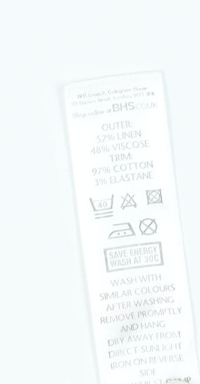 BHS Women's Blue Linen Blend Casual Skirt Size 12