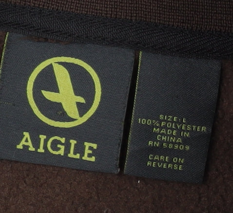 Aigle Men's Brown Polyester Full Zip Jacket L