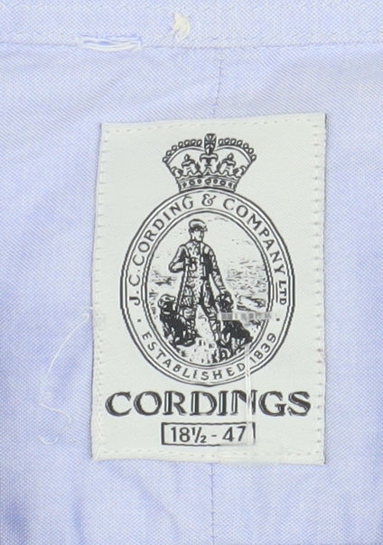 Cordings Men's Blue Dress Shirt, Long Sleeve