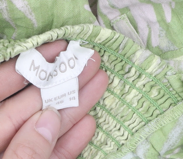 Monsoon Women's Green Floral Sundress, Size 18