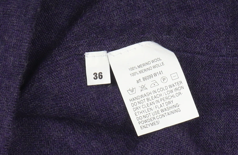 Repeat Women's Purple Cowl Neck Merino Wool Jumper Size 8