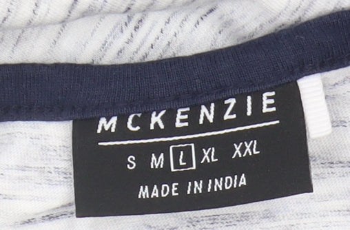 McKenzie Men's Blue Colourblock Sleeveless T-Shirt - L