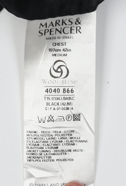 Marks and Spencer Men's Black Suit Jacket 42R