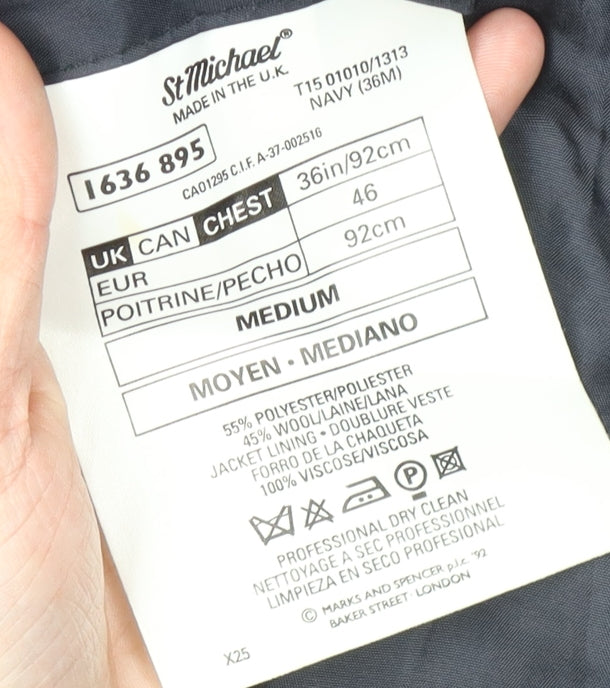 Marks and Spencer Men's Navy Double-Breasted Blazer 36R