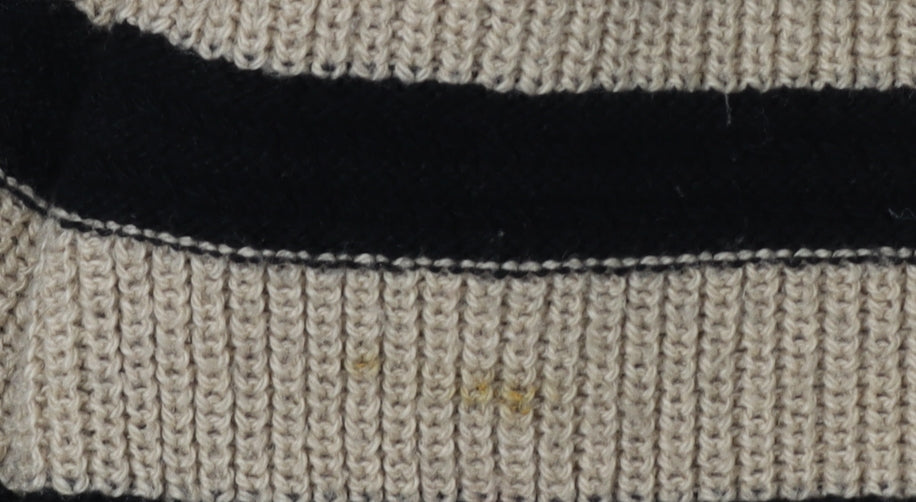 John Lewis & Partners Women's Beige Striped Pullover Jumper