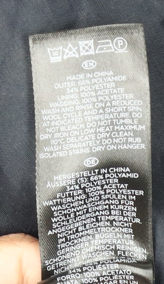 Hobbs Women's Black Quilted Coat UK 14 Full Zip Casual