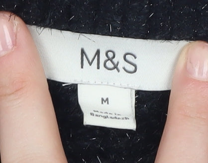 Marks and Spencer Women's Black Pullover Jumper - Size M