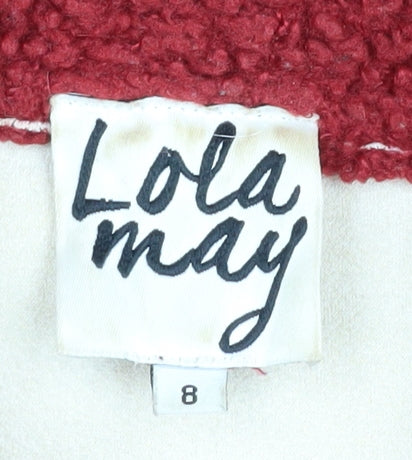 Lola May Women's Red Size 8 Fleece Basic Jacket