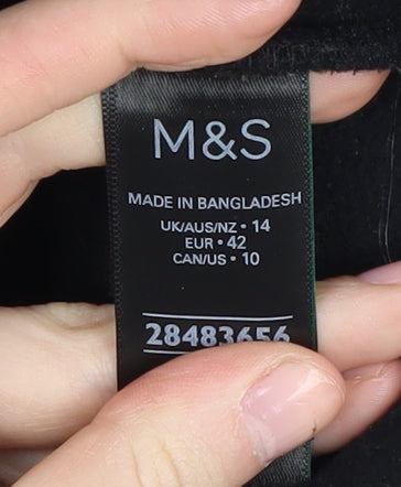 Marks and Spencer Women's Black Fleece Waistcoat Size 14