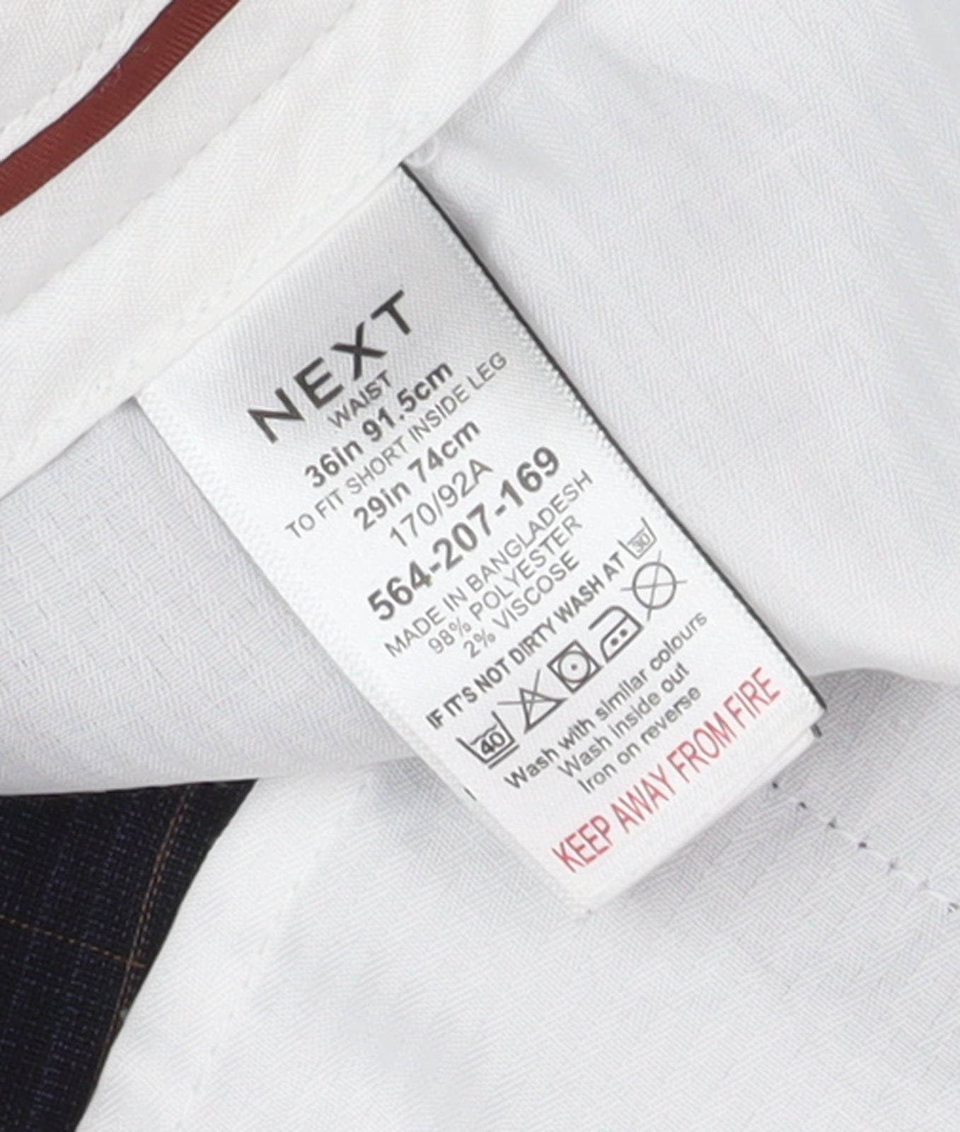 Next Men's Black Check Trousers 36 Regular Fit