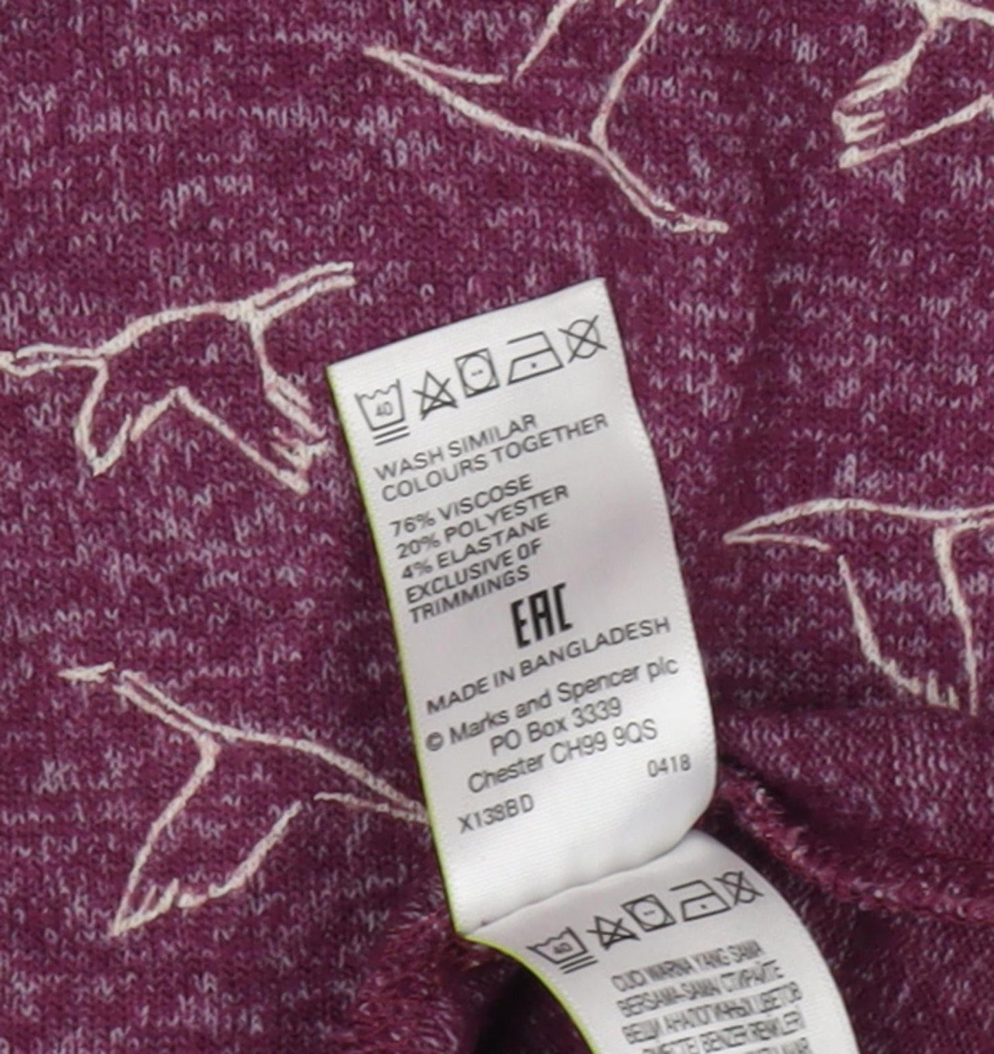 Marks and Spencer Women's Purple Animal Print Blouse