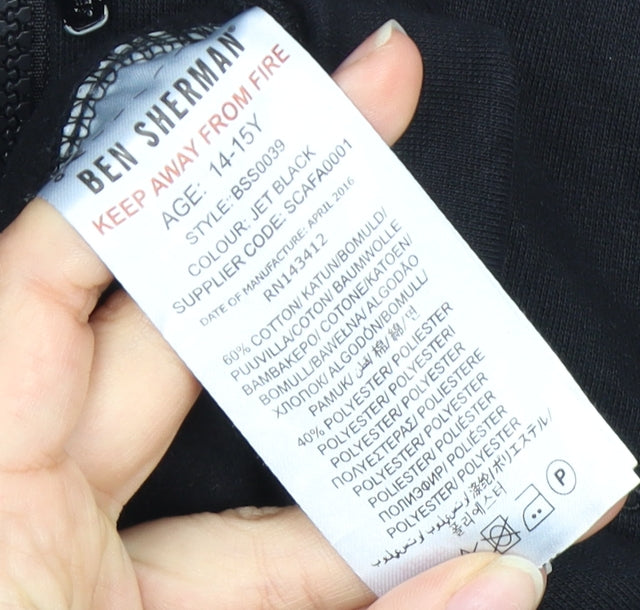 Ben Sherman Boys Black Full Zip Hoodie 14-15 Years