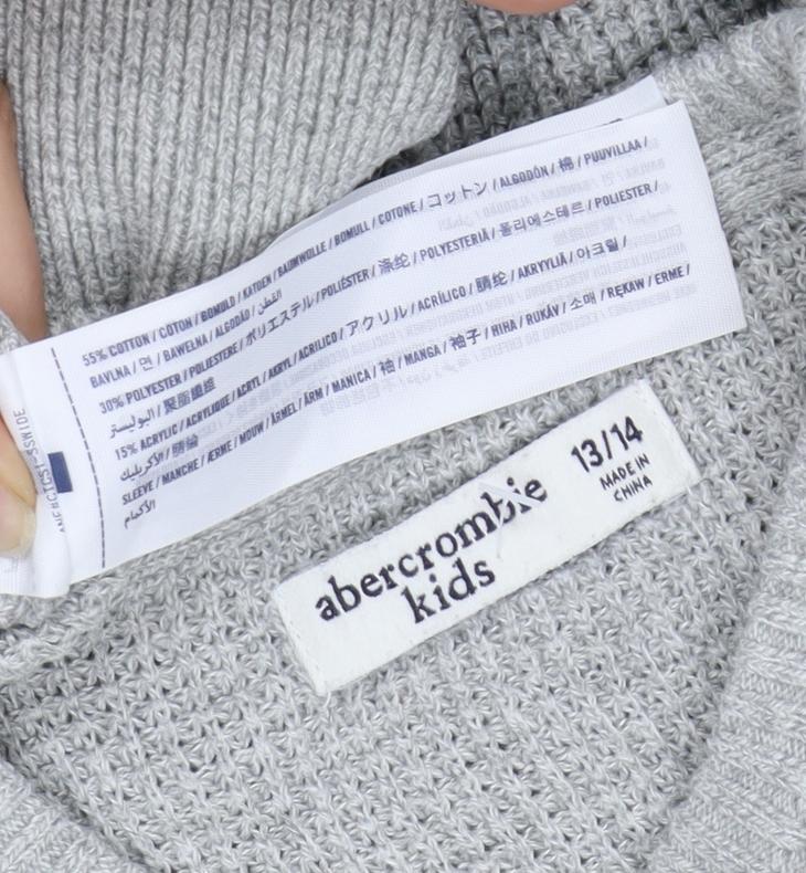 Abercrombie Kids Boys Grey Pullover Jumper Size 13-14 Years