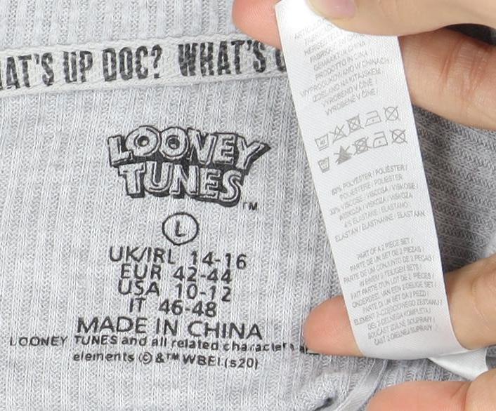 Looney Tunes Grey Long Sleeve T-Shirt, Size 14, Casual