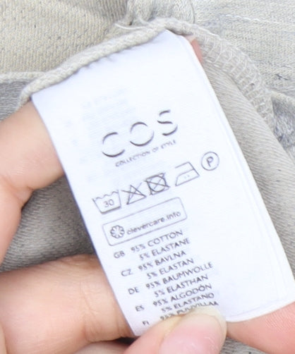 COS Women's Beige M Crew Neck T-Shirt