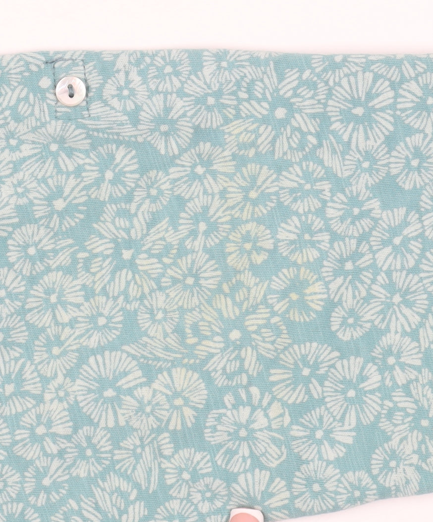 White Stuff Women's Blue Floral Button-Up Shirt Size 14