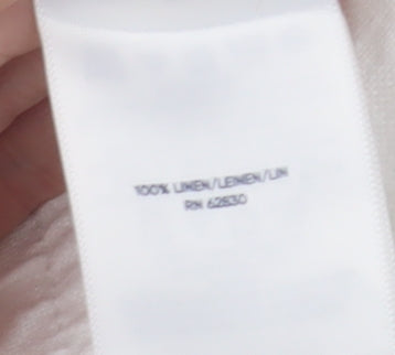 Lands' End Women's Plus White Linen Trousers