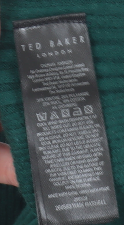 Ted Baker Women's Green Mock Neck Pullover Jumper Size 10