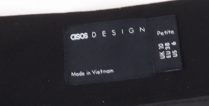 ASOS DESIGN Women's Black Wide-Leg Trousers, Size 10