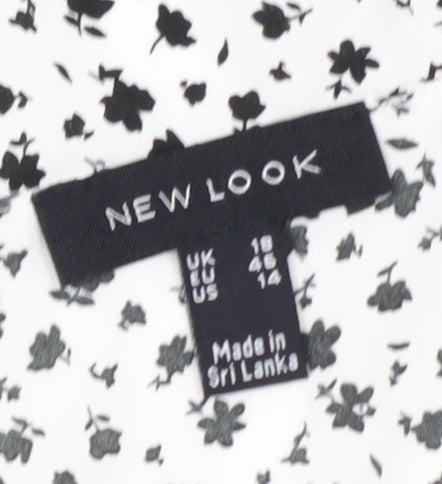 New Look Women's White Floral Slip Dress Size 18